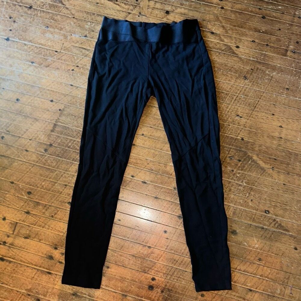 CAbi black knit business straight leg M minimalist pants